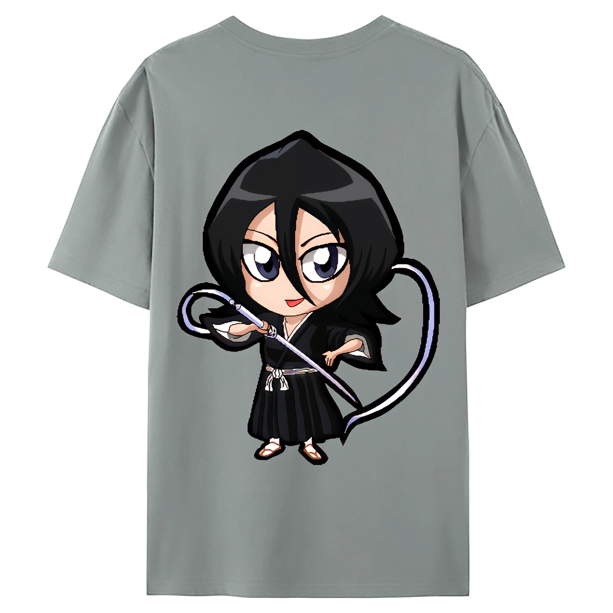 （画像用） ブリーチ 朽木ルキア BLEACH Kuchiki Rukia 綿100％ メンズ半袖Tシャツ（バックプリント） 通気性